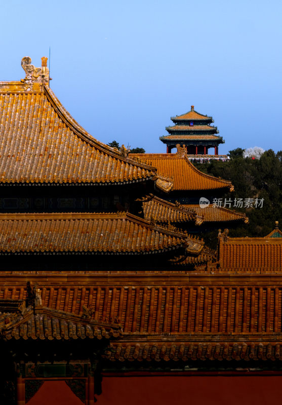 北京故宫古建筑屋顶景观