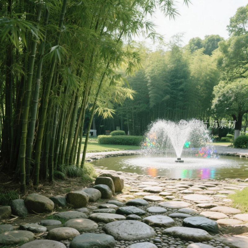 竹林喷泉