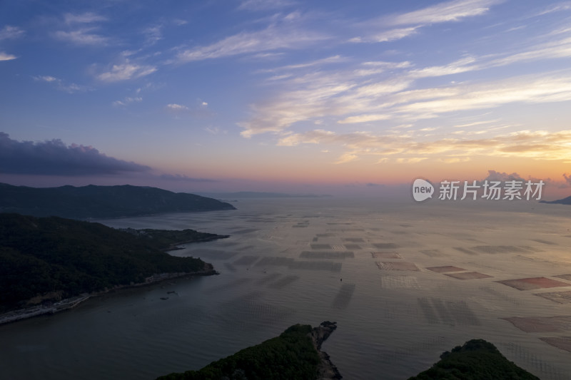 霞浦三沙花竹村海上滩涂日出朝霞自然风光