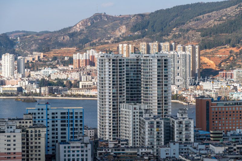 云南红河州个旧市城市风光