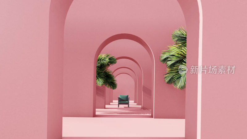 粉色建筑 抽象建筑