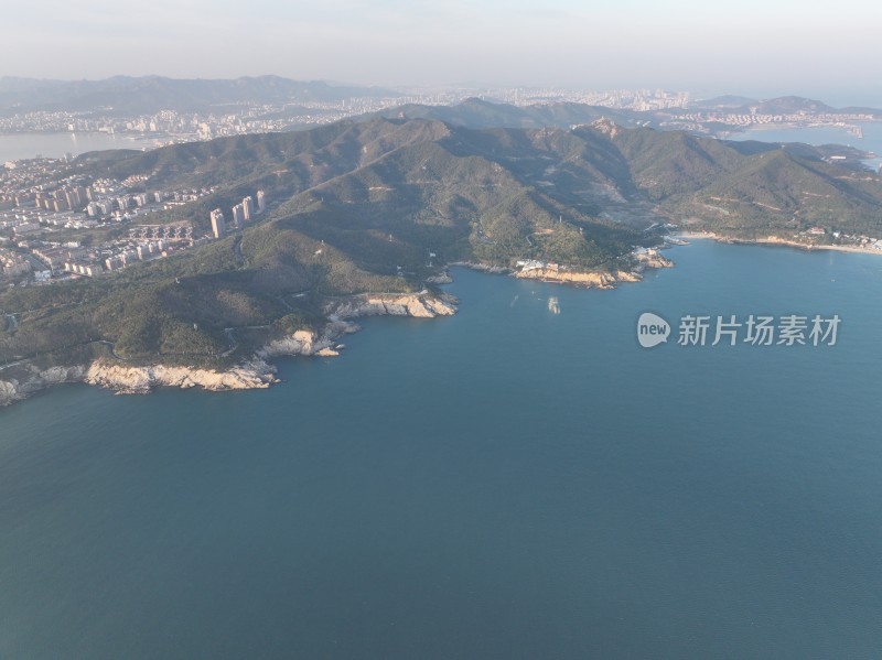 威海市孙家疃猫头山环海路山海城市风景