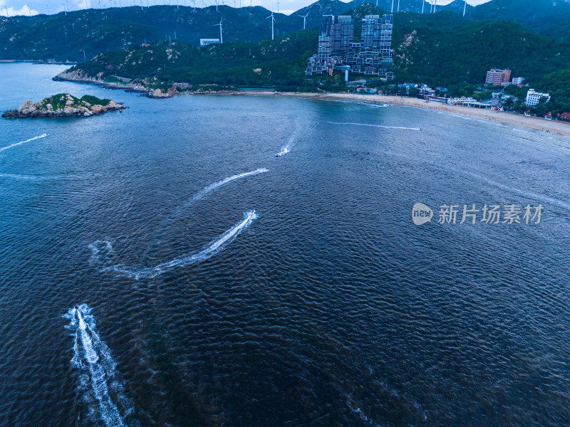 大海海洋沙滩青澳湾海岛航拍图