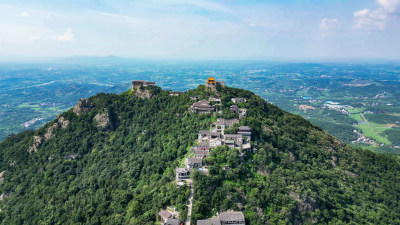 航拍湖北武汉木兰金顶5A景区