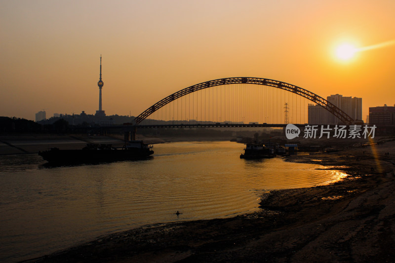 武汉汉江日落风景