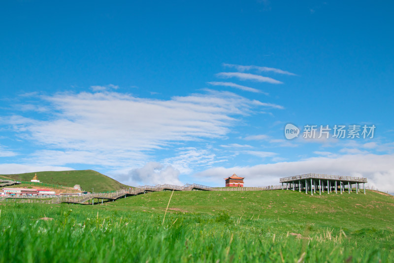 晴朗天气草原风光