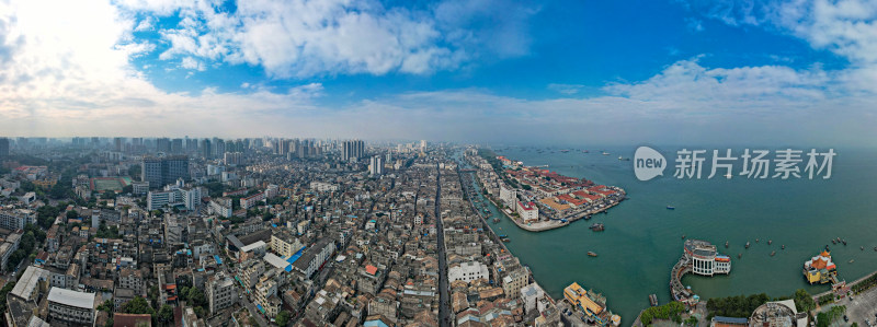 广西北海海边风光城市航拍全景图