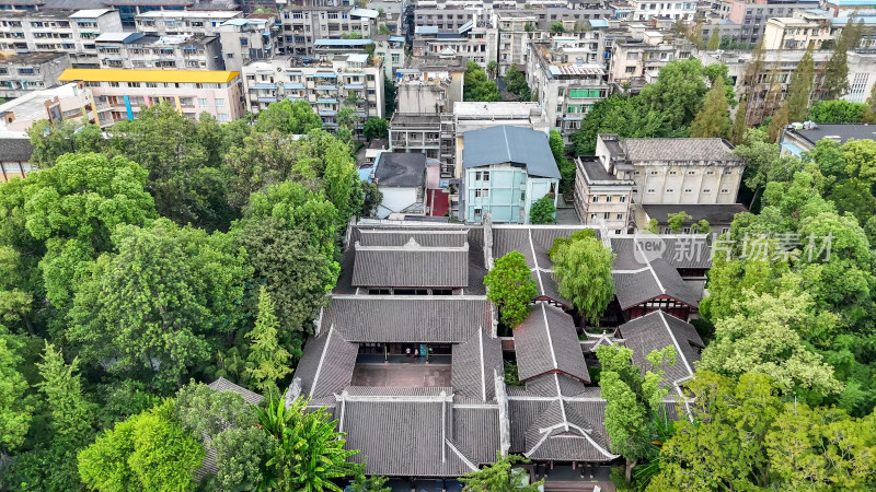 四川眉山三苏祠4A景区 航拍图