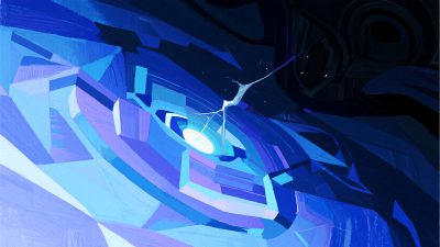 抽象蓝色光影艺术场景