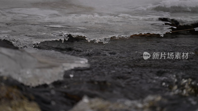 冬季雪地冰冻的河流