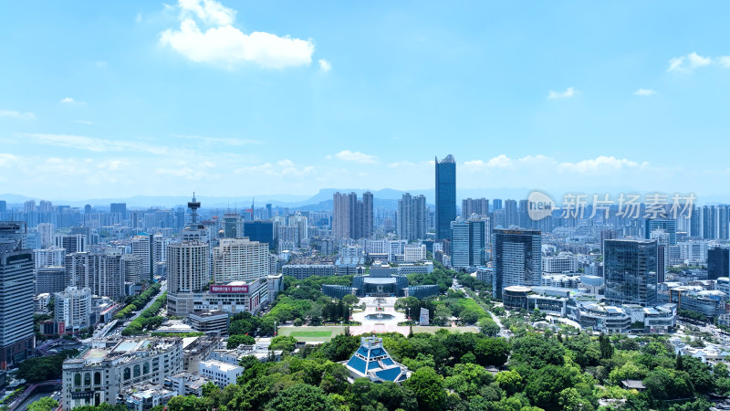 福州五一广场照片航拍福建大剧院于山堂风景