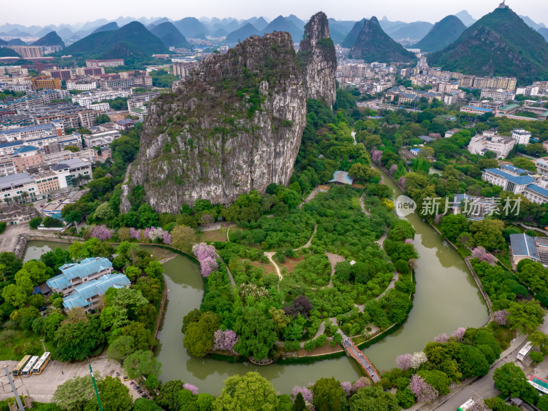 广西桂林南溪山4a景区航拍摄影图