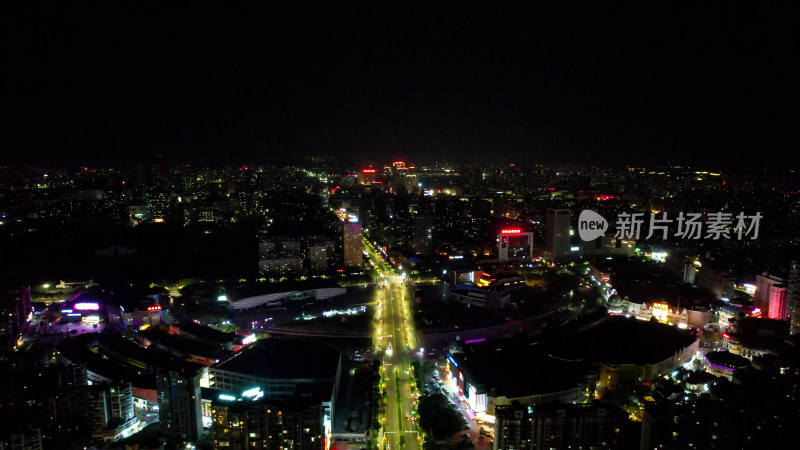 安徽蚌埠淮河广场夜景灯光航拍