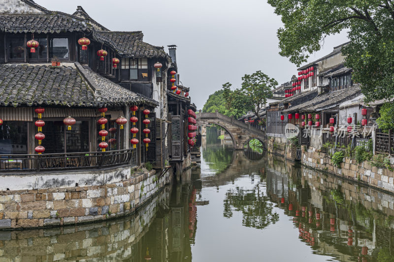 浙江嘉兴西塘古镇江南水乡风景