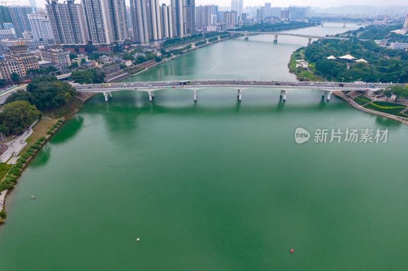 广西南宁城市风光高楼建筑航拍图