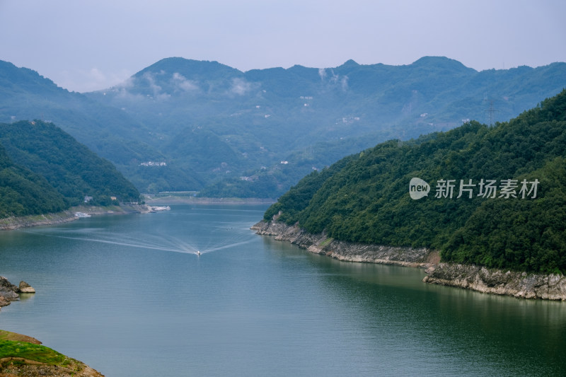 安康瀛湖汉江山水田园风光