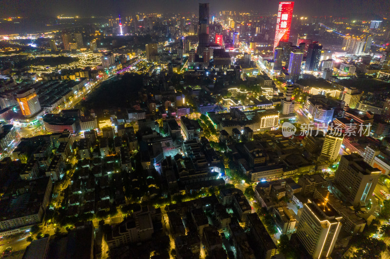 江苏徐州城市夜景航拍图