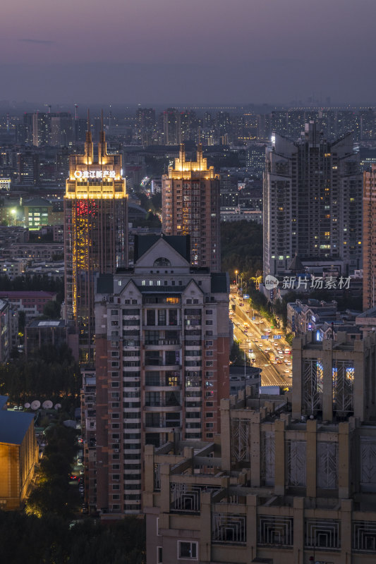 哈尔滨夜景地标性建筑龙塔