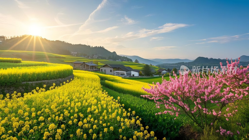 春暖花开美丽乡村 大场景