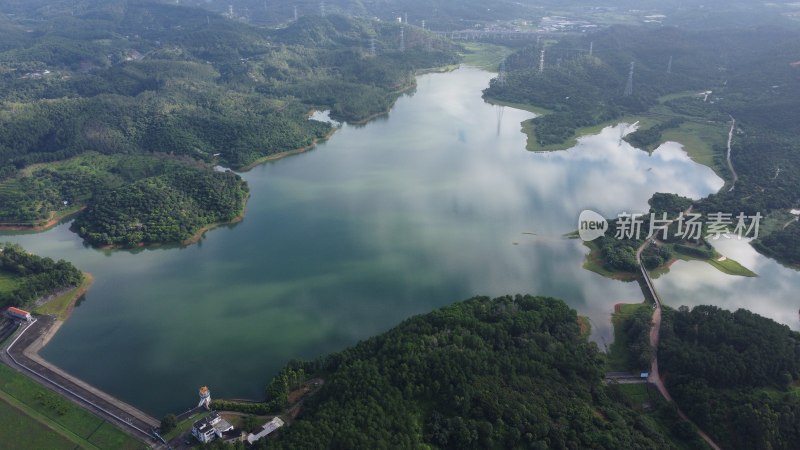 广东东莞：航拍清溪镇茅輋水库