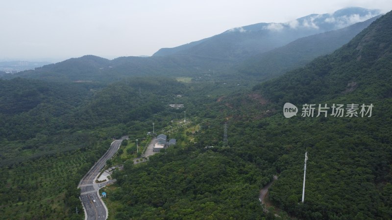 广东东莞：雨后山上云雾缭绕