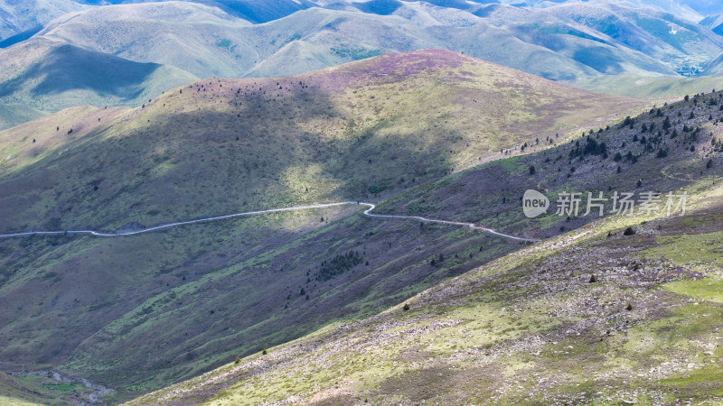 川西甘孜新都桥附近的鱼子西景区山顶道路