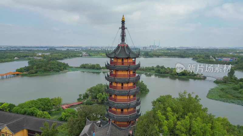 航拍江苏镇江金山寺5A景区