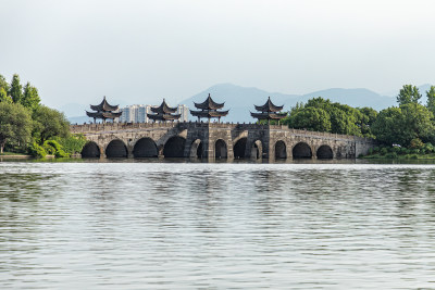 杭州湘湖四亭桥风光风景