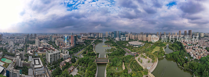 广东佛山千灯湖城市CBD航拍全景图