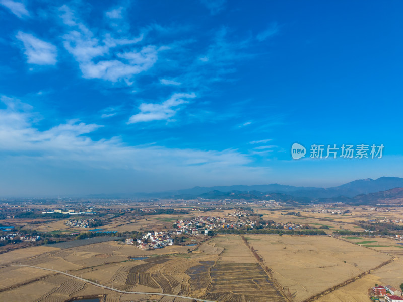 田野乡村风光航拍全景