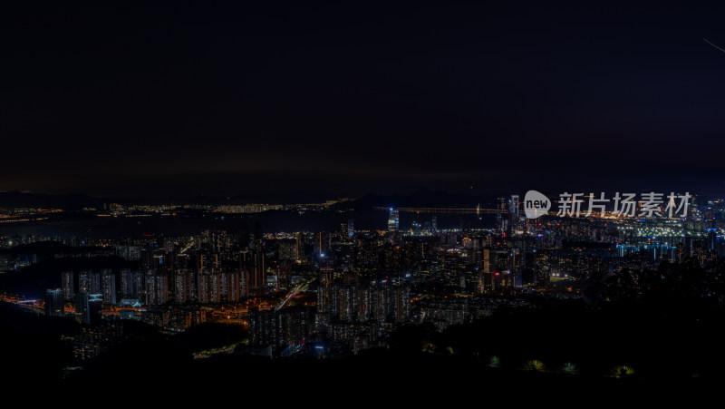 城市夜景鸟瞰全景