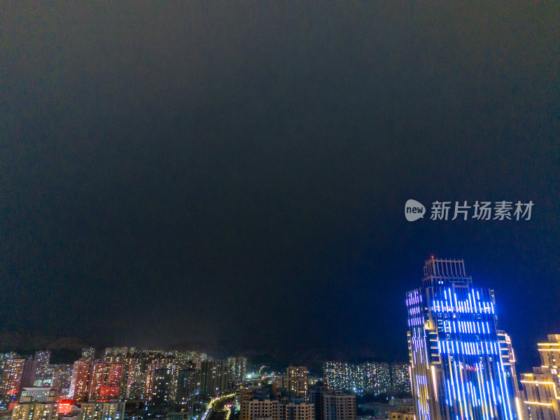 兰州城市夜景航拍图