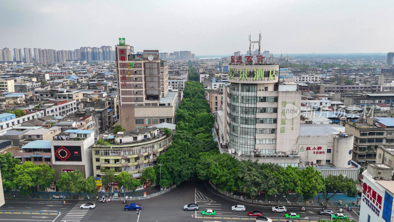 航拍四川眉山小北街