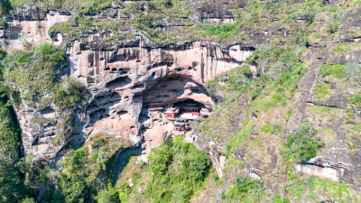 福建泰宁大金湖丹霞地貌航拍图