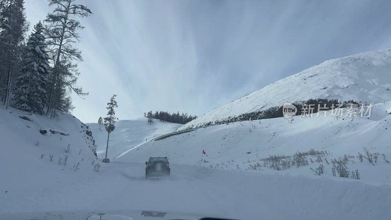 雪 雪地 新疆 雪路 喀纳斯