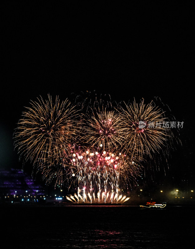 夜空绽放的绚烂烟花