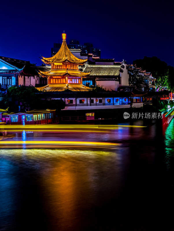 南京夫子庙秦淮河夜景