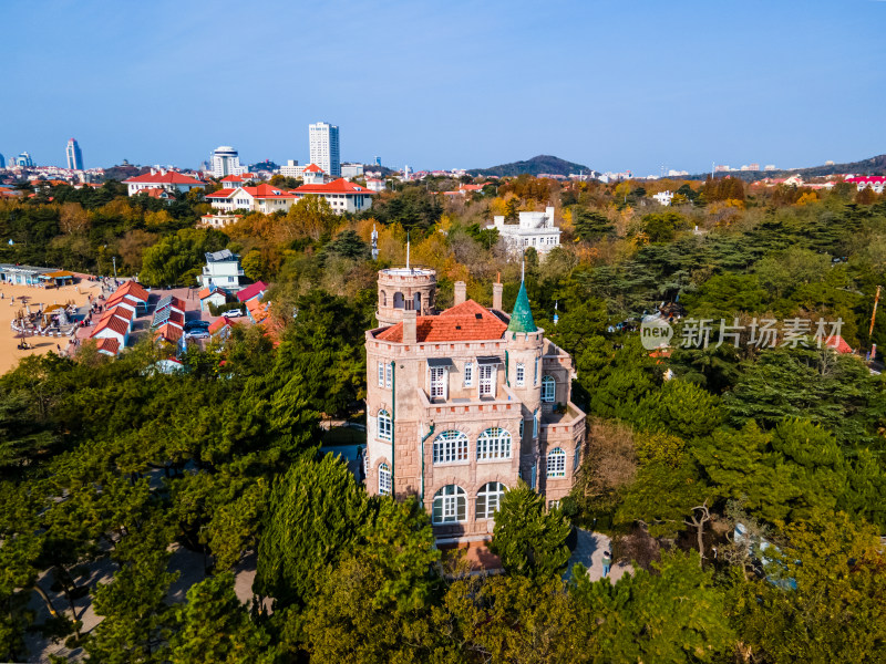 青岛航拍八大关风景区