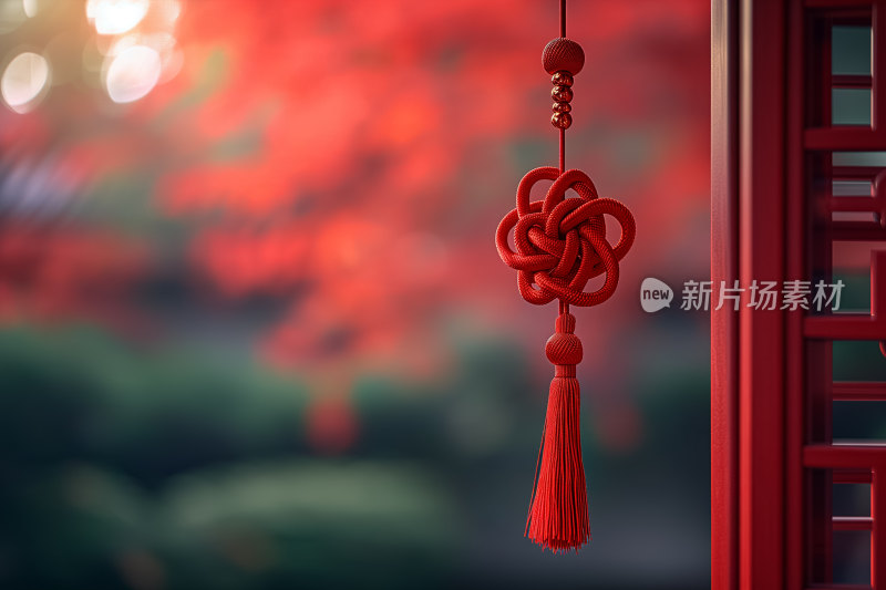 新年春节中国结挂饰静物