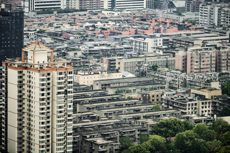 俯瞰成都地标太古里的全景图