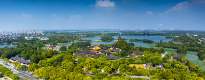 江苏镇江金山寺航拍全景大画幅风光