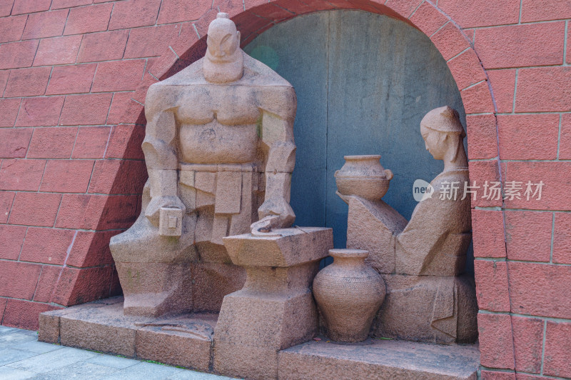 广州雕塑公园古城辉煌景点古人塑像
