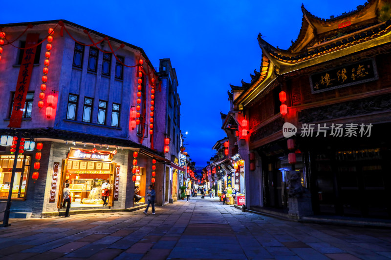 黄山屯溪老街河街夜景风光