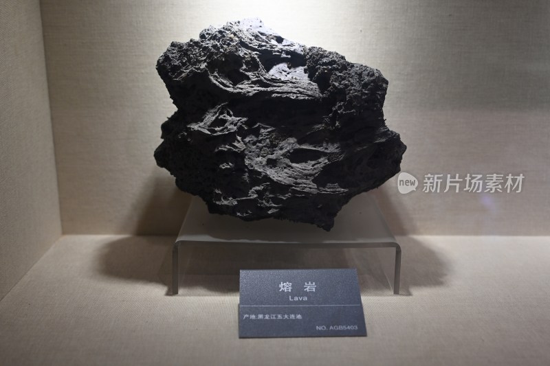 展示架上的熔岩标本