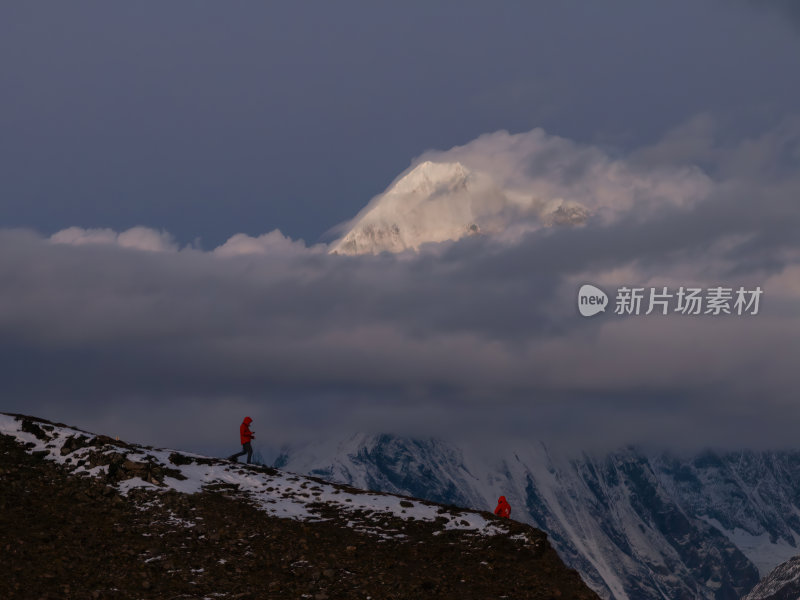 四川甘孜州子梅垭口云海贡嘎雪山高空航拍