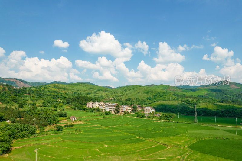 航拍乡村田园风光