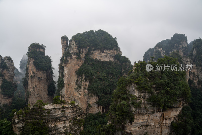 云雾缭绕的张家界奇峰异石景观