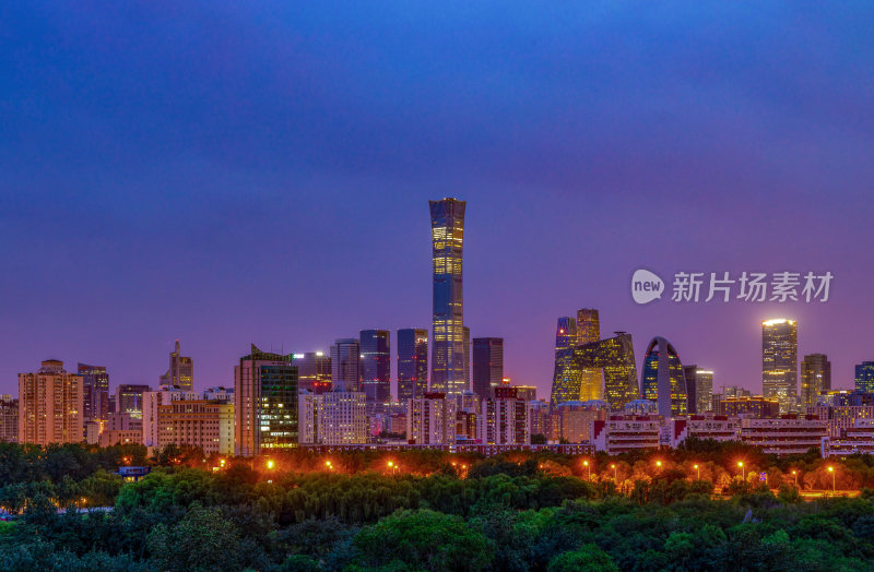 北京国贸CBD中央商务区城市夜景风光