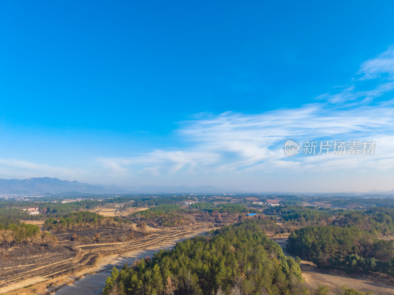 乡村田园风光航拍全景