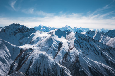 新疆天山山脉雪山山峰山脉